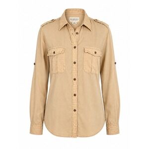 Denim & Supply Ralph Lauren Shirt S Tan Utility‎ Military Boho Safari Cotton